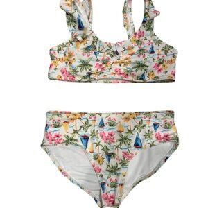 Old Navy Tropical Print Kids Swim Set Size XL (14-16)
